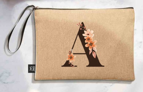 Bolso de mano letra a una pieza (diseño variado) (25×18×1 )